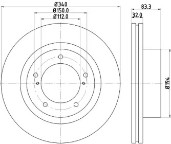 Тормозной диск (HELLA: 8DD 355 116-551)