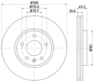 Тормозной диск (HELLA: 8DD 355 116-591)