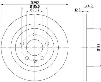 Тормозной диск (HELLA: 8DD 355 116-601)