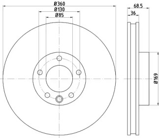 Тормозной диск (HELLA: 8DD 355 123-221)