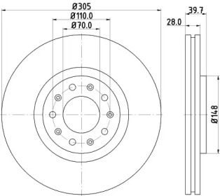 Тормозной диск (HELLA: 8DD 355 116-631)