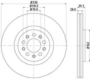 Тормозной диск (HELLA: 8DD 355 116-651)