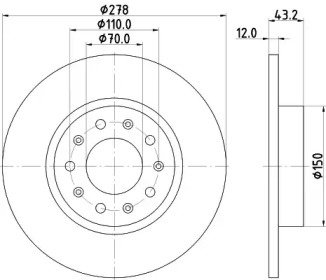 Тормозной диск (HELLA: 8DD 355 116-671)