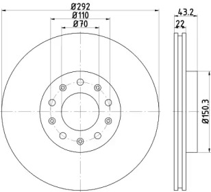 Тормозной диск (HELLA: 8DD 355 116-691)