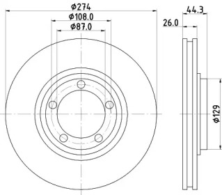 Тормозной диск (HELLA: 8DD 355 116-741)