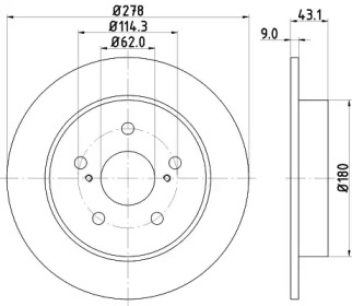 Тормозной диск (HELLA: 8DD 355 116-791)