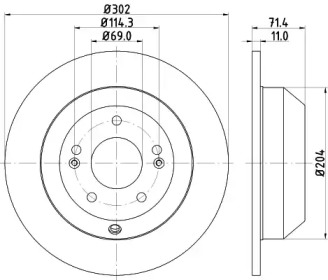 Тормозной диск (HELLA: 8DD 355 116-871)