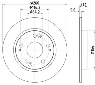 Тормозной диск (HELLA: 8DD 355 117-901)