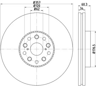 Тормозной диск (HELLA: 8DD 355 116-911)