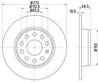 Тормозной диск (HELLA: 8DD 355 124-041)