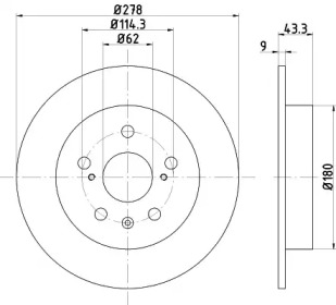 Тормозной диск (HELLA: 8DD 355 123-021)