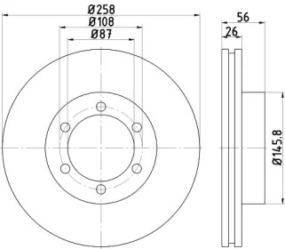 Тормозной диск (HELLA: 8DD 355 117-041)