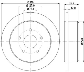 Тормозной диск (HELLA: 8DD 355 117-101)