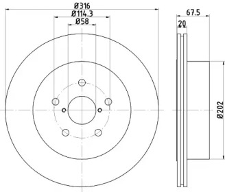 Тормозной диск (HELLA: 8DD 355 120-201)