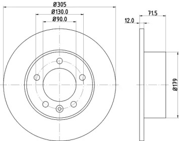 Тормозной диск (HELLA: 8DD 355 129-201)