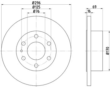 Тормозной диск (HELLA: 8DD 355 117-171)