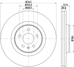 Тормозной диск (HELLA: 8DD 355 117-181)