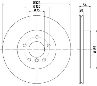 Тормозной диск (HELLA: 8DD 355 123-451)