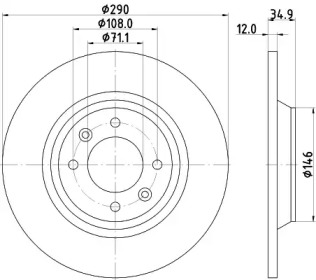 Тормозной диск (HELLA: 8DD 355 117-291)