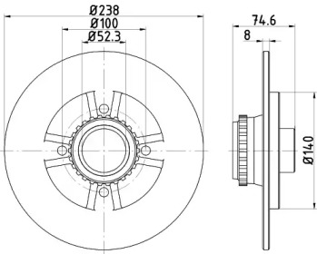 Тормозной диск (HELLA: 8DD 355 117-311)