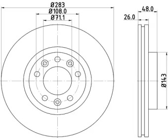 Тормозной диск (HELLA: 8DD 355 129-261)