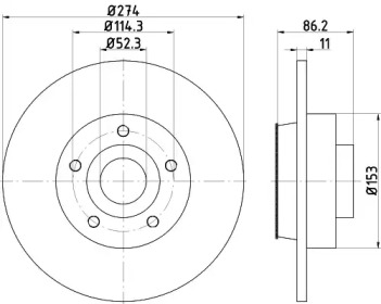 Тормозной диск (HELLA: 8DD 355 117-351)