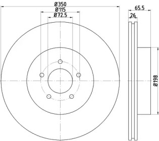 Тормозной диск (HELLA: 8DD 355 117-811)