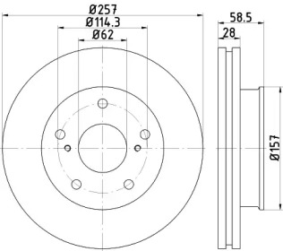 Тормозной диск (HELLA: 8DD 355 117-821)