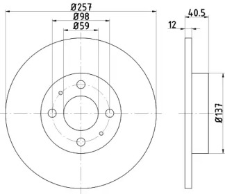 Тормозной диск (HELLA: 8DD 355 117-931)