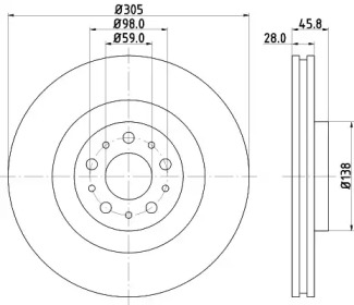 Тормозной диск (HELLA: 8DD 355 129-351)