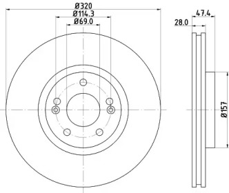 Тормозной диск (HELLA: 8DD 355 117-971)