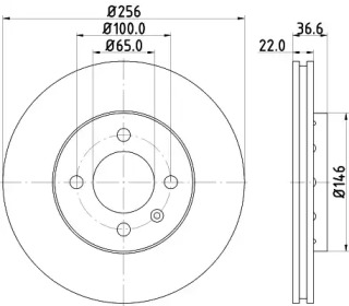 Тормозной диск (HELLA: 8DD 355 129-441)