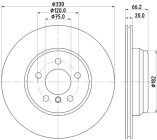 Тормозной диск (HELLA: 8DD 355 129-641)