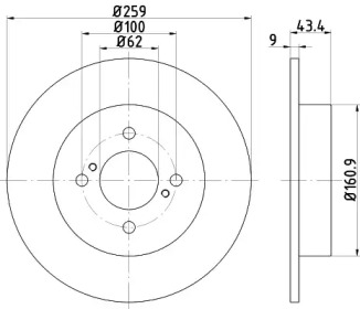 Тормозной диск (HELLA: 8DD 355 118-511)