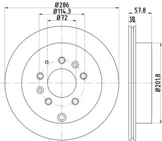 Тормозной диск (HELLA: 8DD 355 118-551)