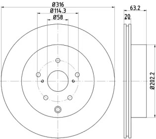 Тормозной диск (HELLA: 8DD 355 118-451)