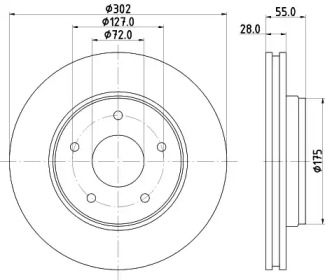 Тормозной диск (HELLA: 8DD 355 119-191)