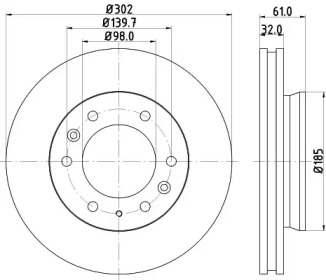 Тормозной диск (HELLA: 8DD 355 119-211)