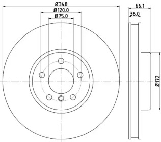 Тормозной диск (HELLA: 8DD 355 119-261)