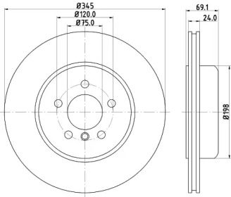 Тормозной диск (HELLA: 8DD 355 119-281)