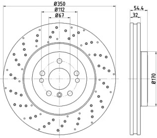 Тормозной диск (HELLA: 8DD 355 122-541)