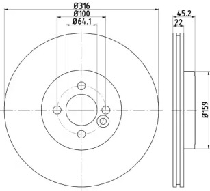 Тормозной диск (HELLA: 8DD 355 124-111)