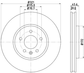 Тормозной диск (HELLA: 8DD 355 129-691)