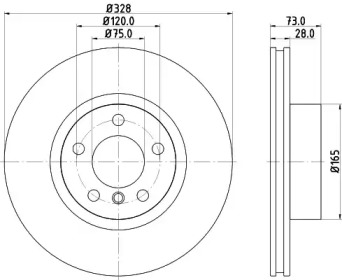 Тормозной диск (HELLA: 8DD 355 121-561)