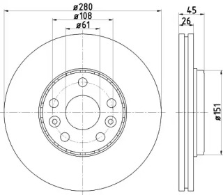 Тормозной диск (HELLA: 8DD 355 119-691)