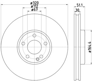 Тормозной диск (HELLA: 8DD 355 119-702)