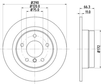 Тормозной диск (HELLA: 8DD 355 129-731)