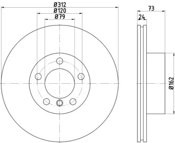 Тормозной диск (HELLA: 8DD 355 125-461)