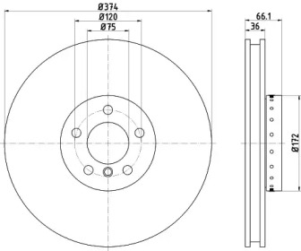 Тормозной диск (HELLA: 8DD 355 120-701)