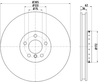 Тормозной диск (HELLA: 8DD 355 120-721)